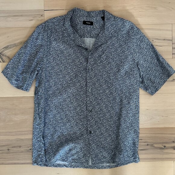 Theory Other - Theory Men's Lyocell Daze Etched Palm Button Down Short-Sleeve Shirt